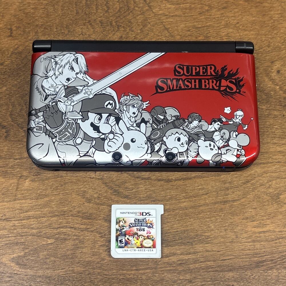 Nintendo New 3DS XL LL Super Smash Handheld Console English With Game TESTED